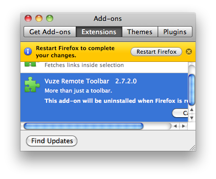 Remove Vuze Toolbar